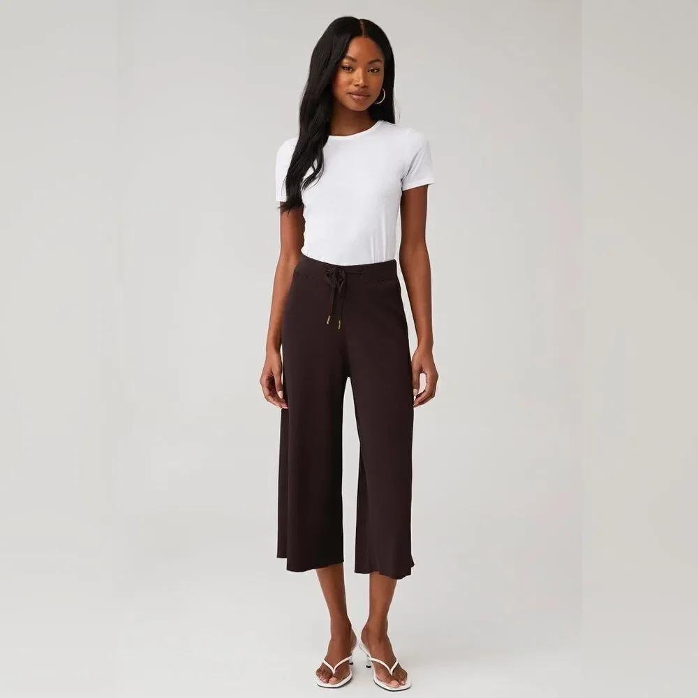 NWT MINKPINK SAMIRA RIB KNIT CULOTTE crop pants size Small
